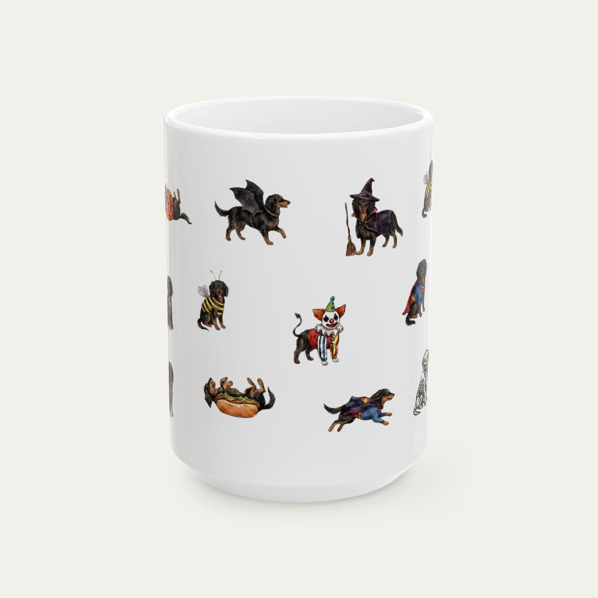 Dachshund LH Black and Tan  Halloween mug