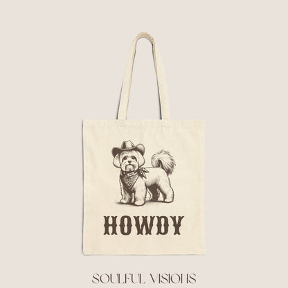Howdy Maltese Tote Bag
