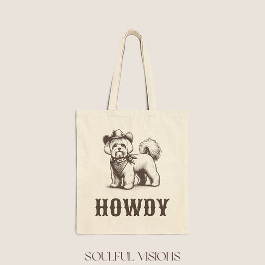 Howdy Maltese Tote Bag