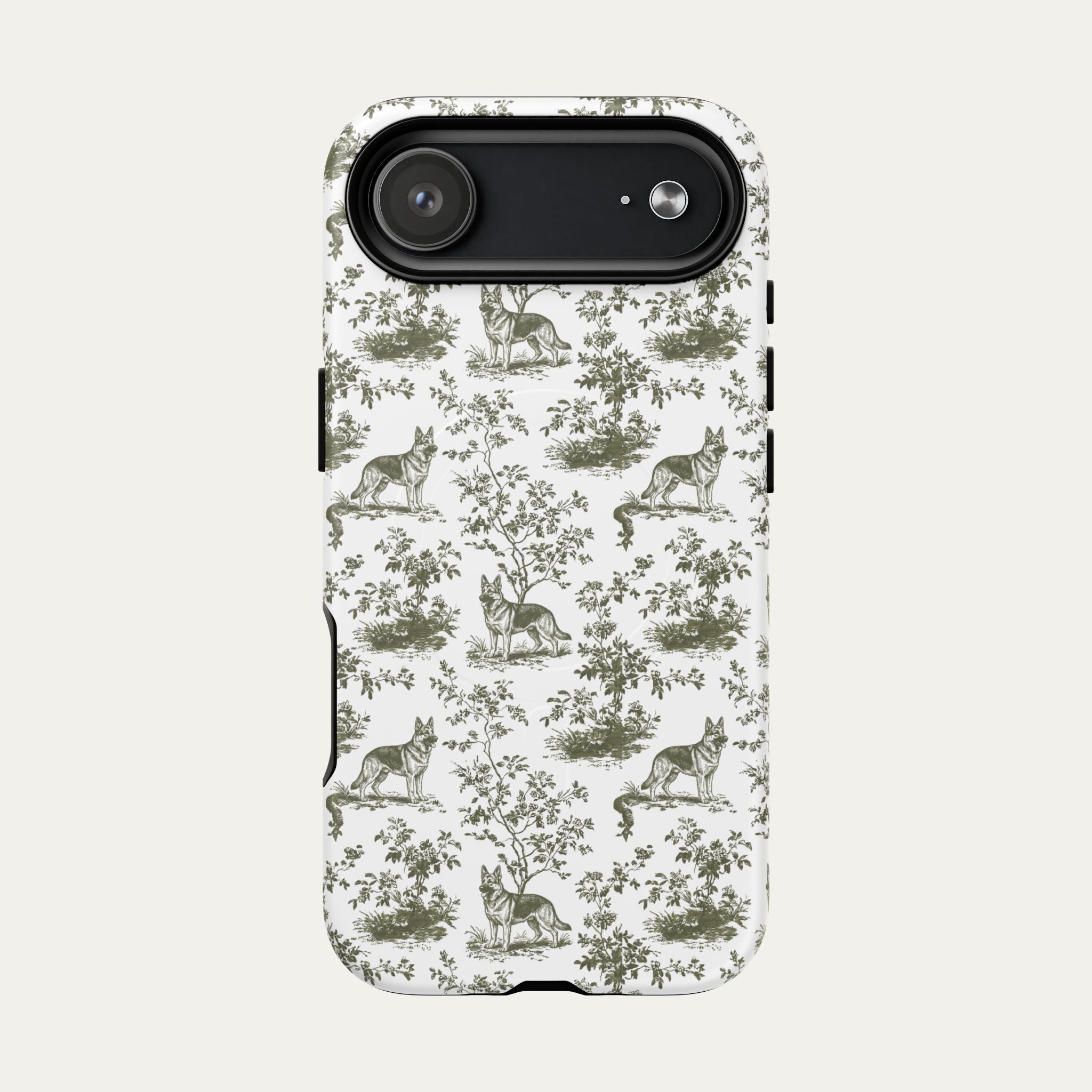 German Shepherd Sage Green Toile phone Case