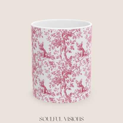 French Bulldog Pink French Toile De Jouy Mug