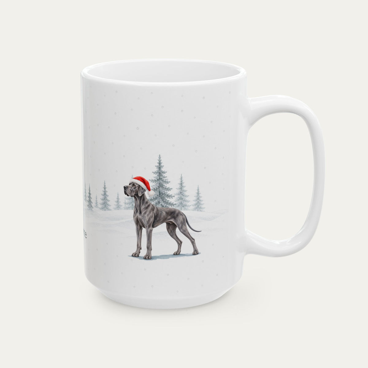 Custom Great Dane blue Christmas Santa Hat Mug