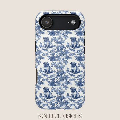 Pug Toile De Jouy Magnetic Phone Case