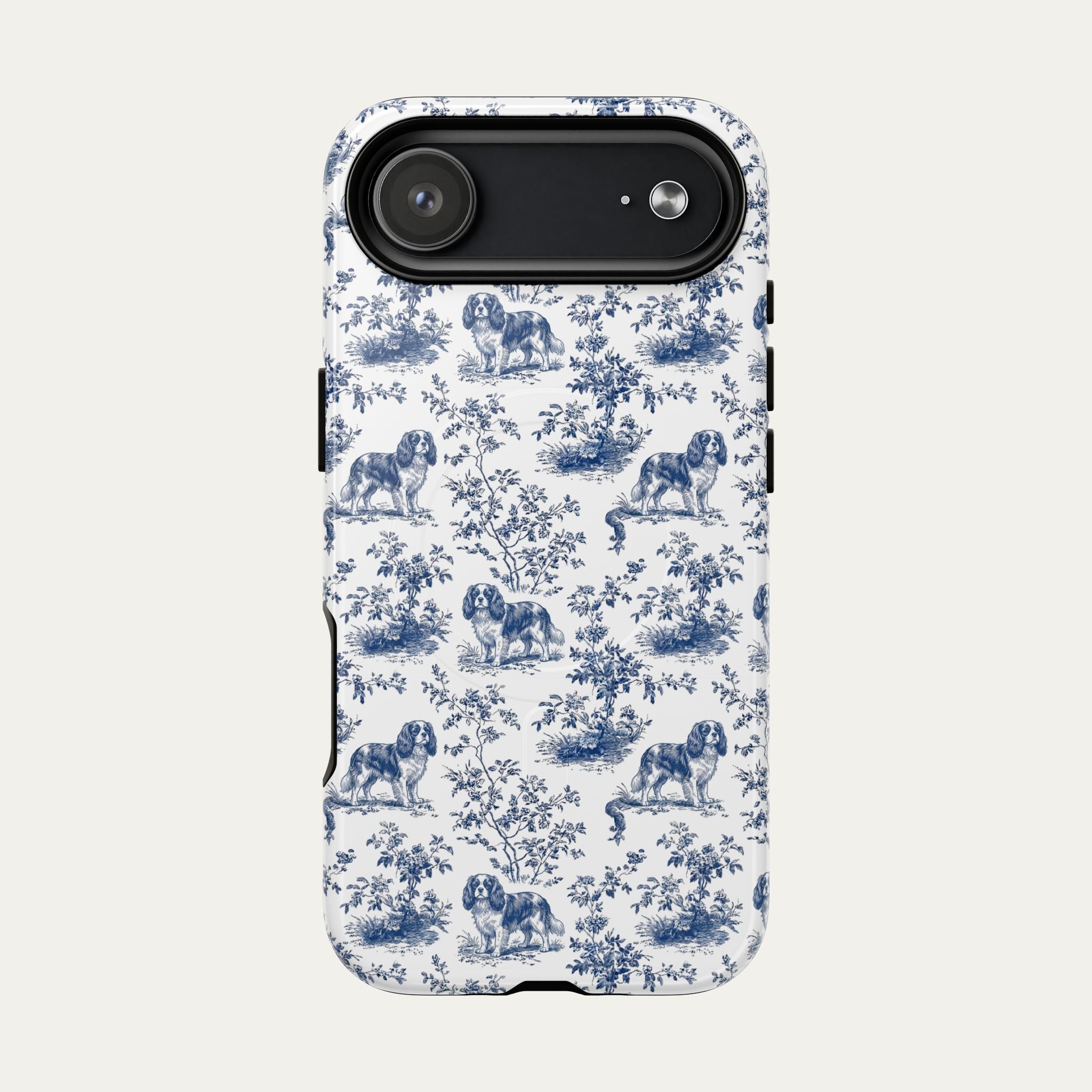 Cavalier Spaniel Blue Toile Phone case