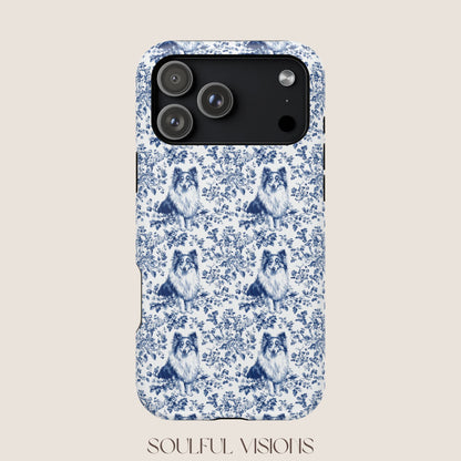 Shetland Sheepdog Toile De Jouy Magnetic Phone Case