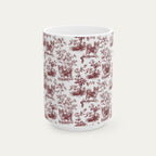 Chihuahua Longhaired Burgundy Toile Mug