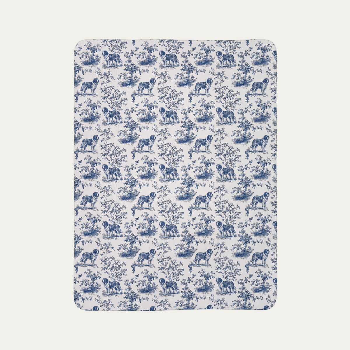 Saint Bernard Toile De Jouy Fleece Blanket