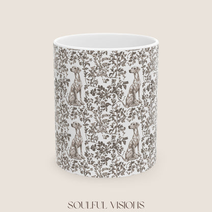 Whippet Toile De Jouy Mug