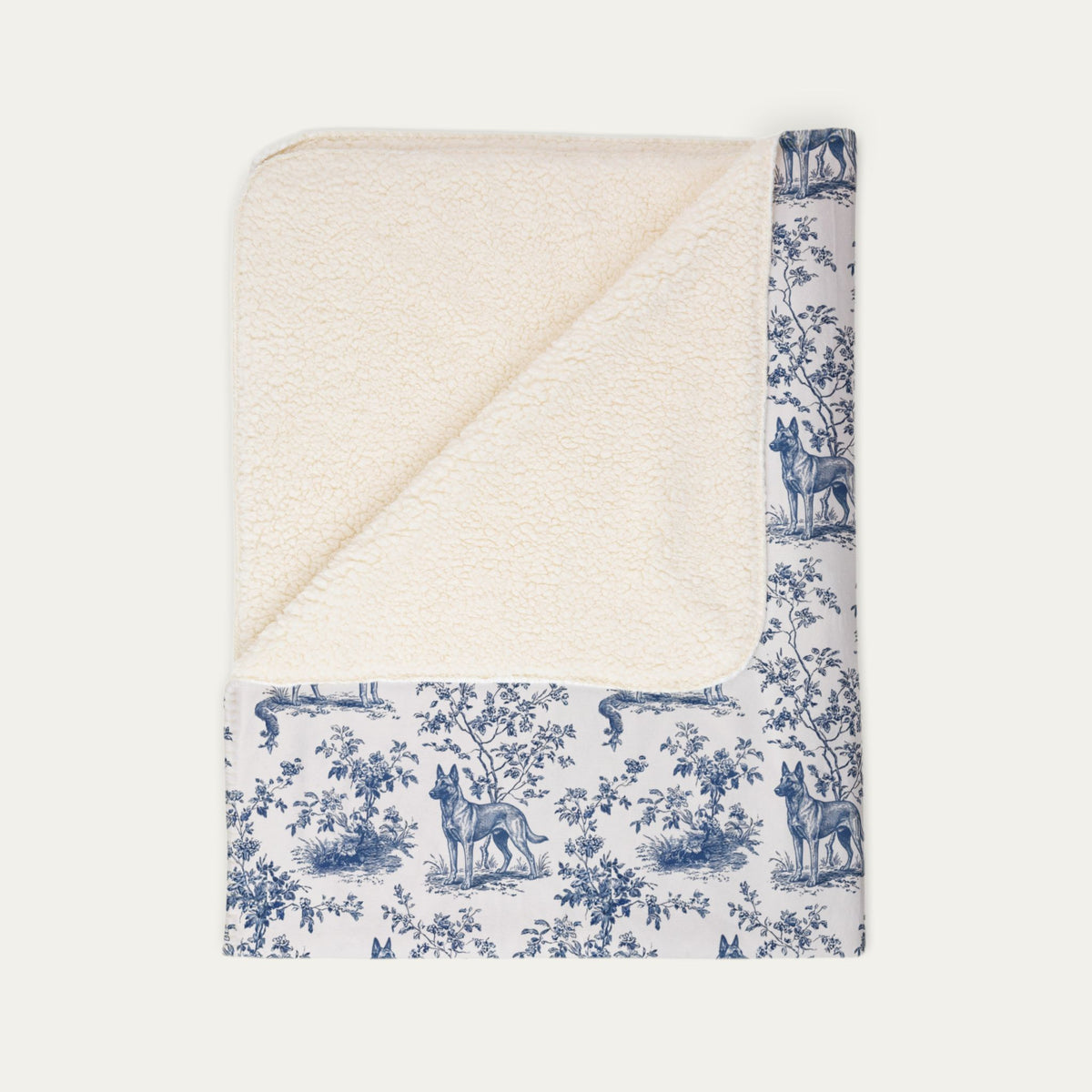 Belgian Malinois Toile De Jouy Fleece Blanket