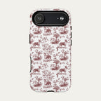 Bull Terrier Burgundy Toile phone Case