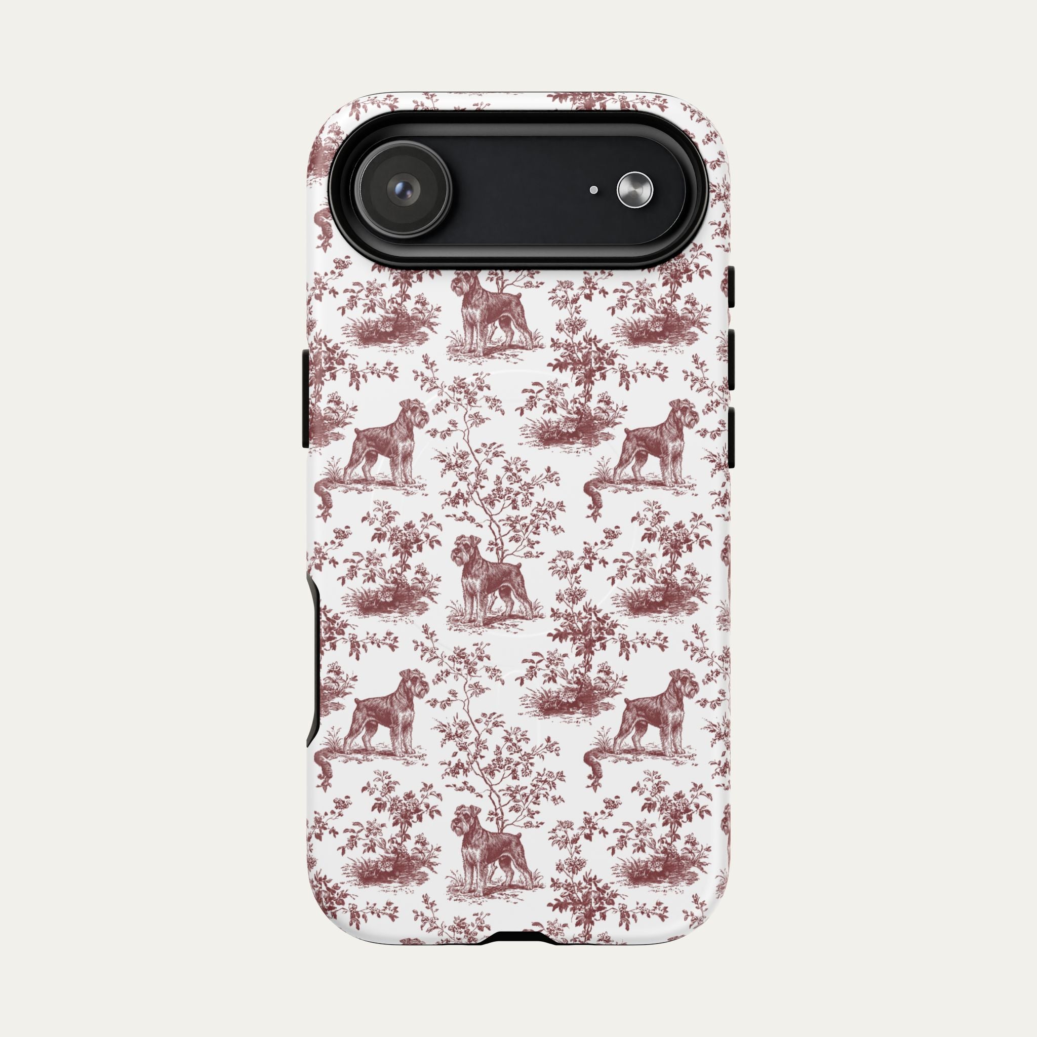 Schnauzer Burgundy Toile phone Case