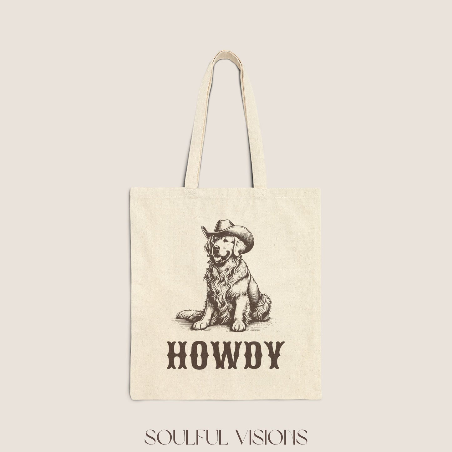 Howdy Golden Retriever Tote Bag