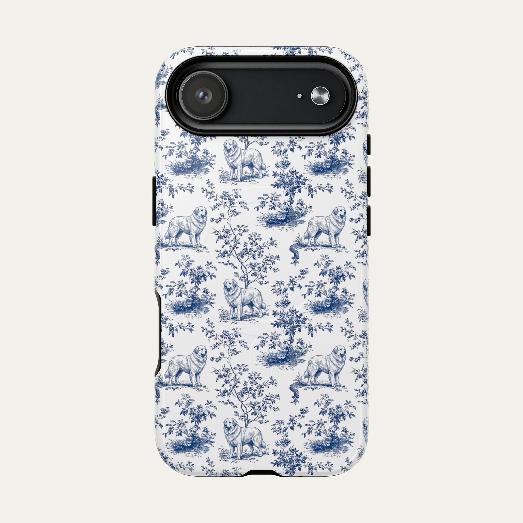 Great Pyrenees Blue Toile Phone case