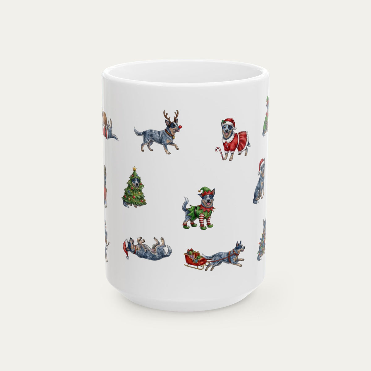 Australian Cattle Blue Christmas Mug