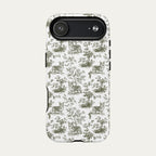 Corgi Sage Green Toile phone Case