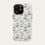 Bichon Frise Sage Green Toile phone Case