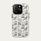 Poodle Sage Green Toile phone Case