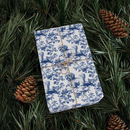 Shih Tzu French Toile De Jouy Wrapping Paper