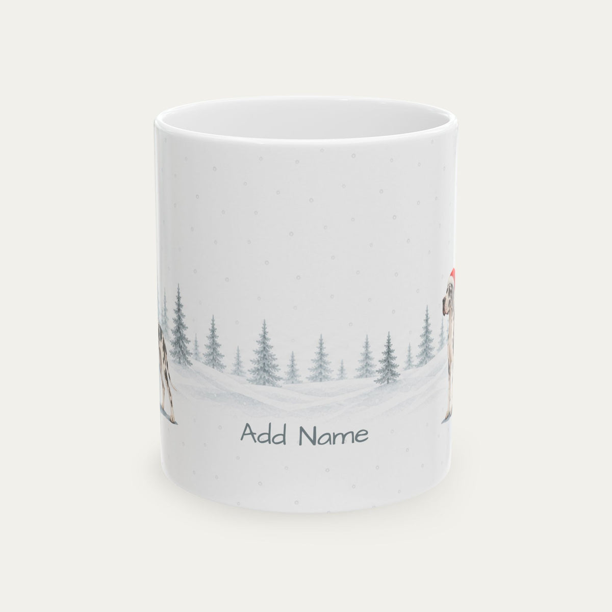 Custom Great Dane Harlequin  Christmas Santa Hat Mug