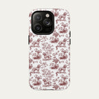Cockapoo Burgundy Toile phone Case