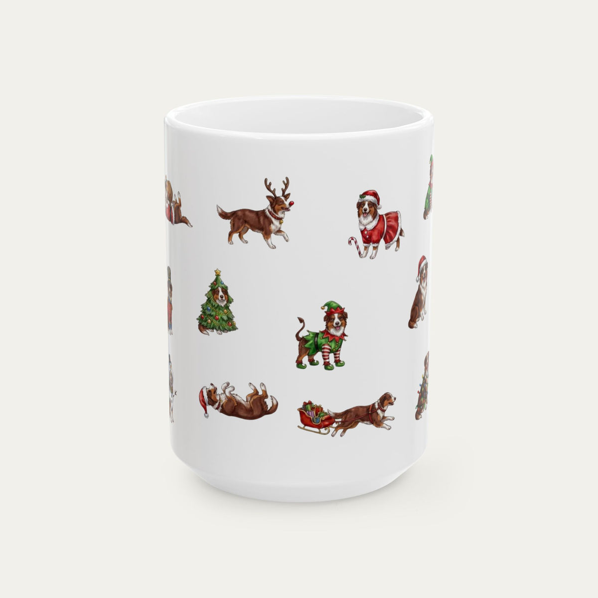 Australian Shepherd Red tri color Christmas Mug