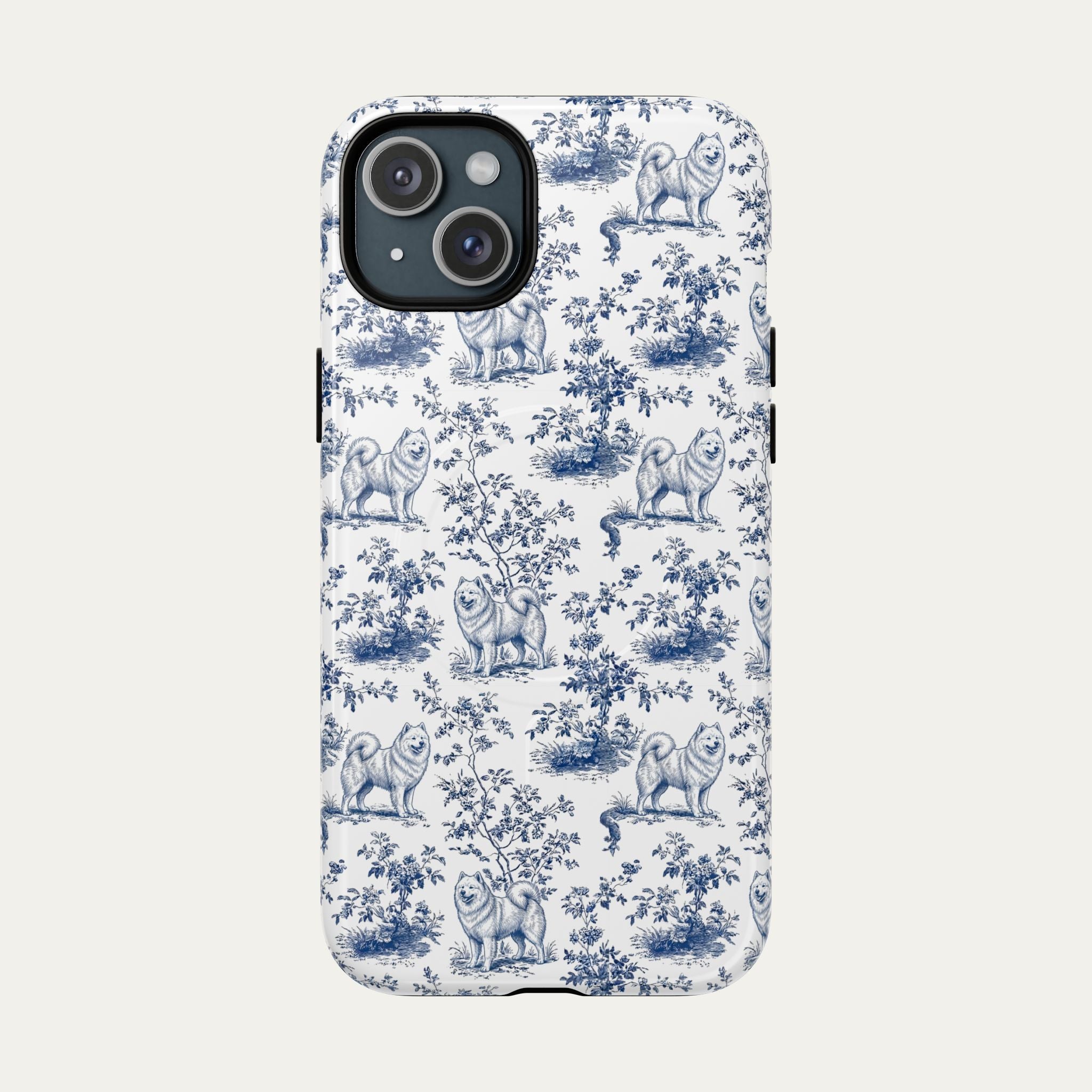 Samoyed Blue Toile Phone case