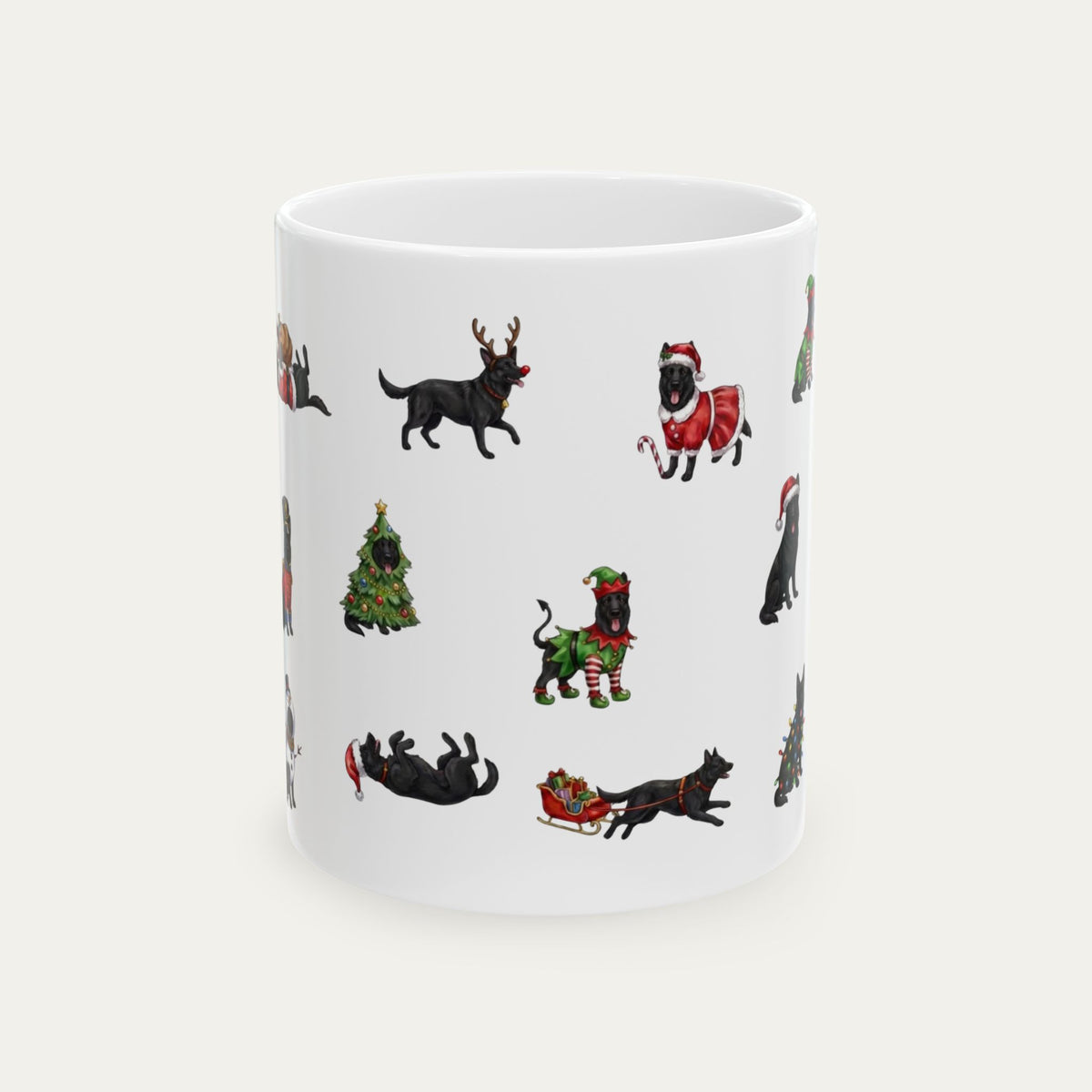 German Shepherd Balck Christmas Mug