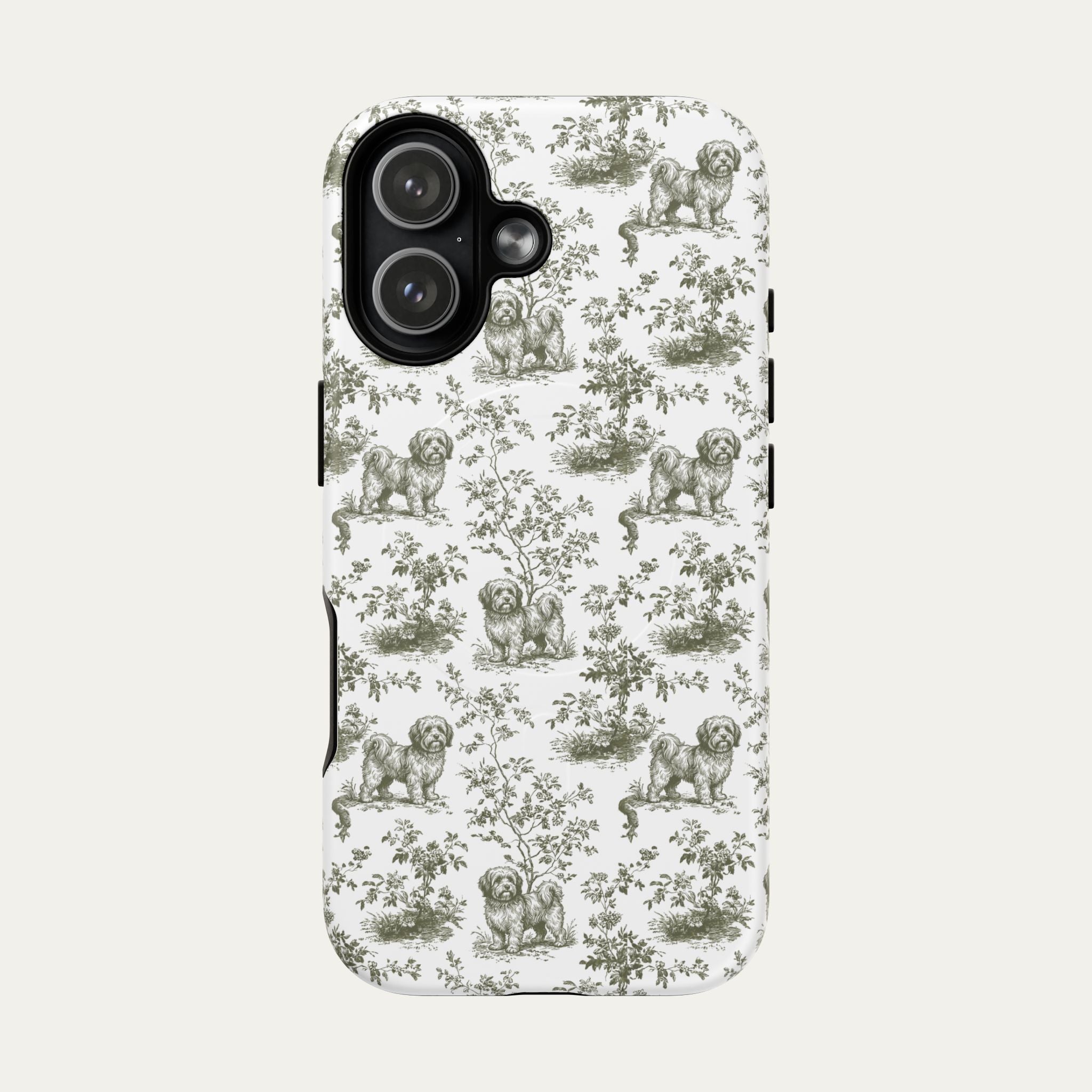 Havanese Sage Green Toile phone Case