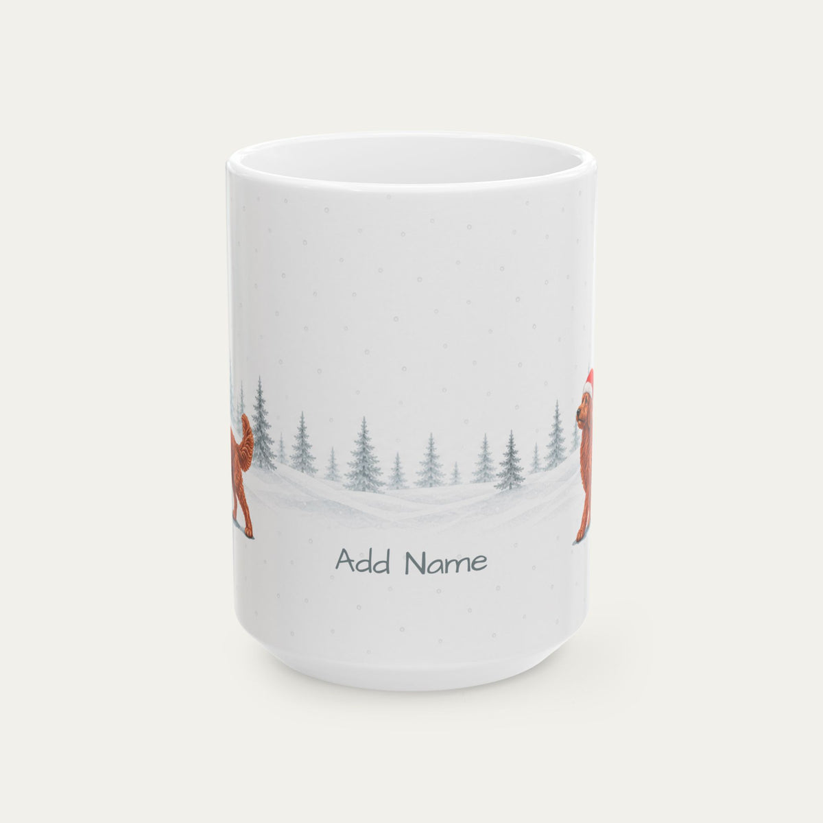 Custom Goldendoodle Red  Christmas Santa Hat Mug