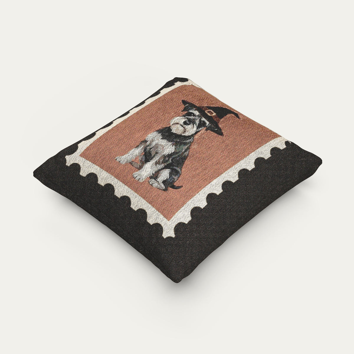 Schnauzer Halloween Woven Pillow