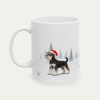 Custom Miniature Schnauzer Black and Silver  Christmas Santa Hat Mug