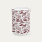 Corgi Burgundy Toile Mug
