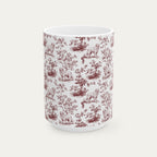 Great Pyrenees Burgundy Toile Mug