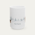 Custom Dachshund Longhaired Black and Tan Dapple  Christmas Santa Hat Mug