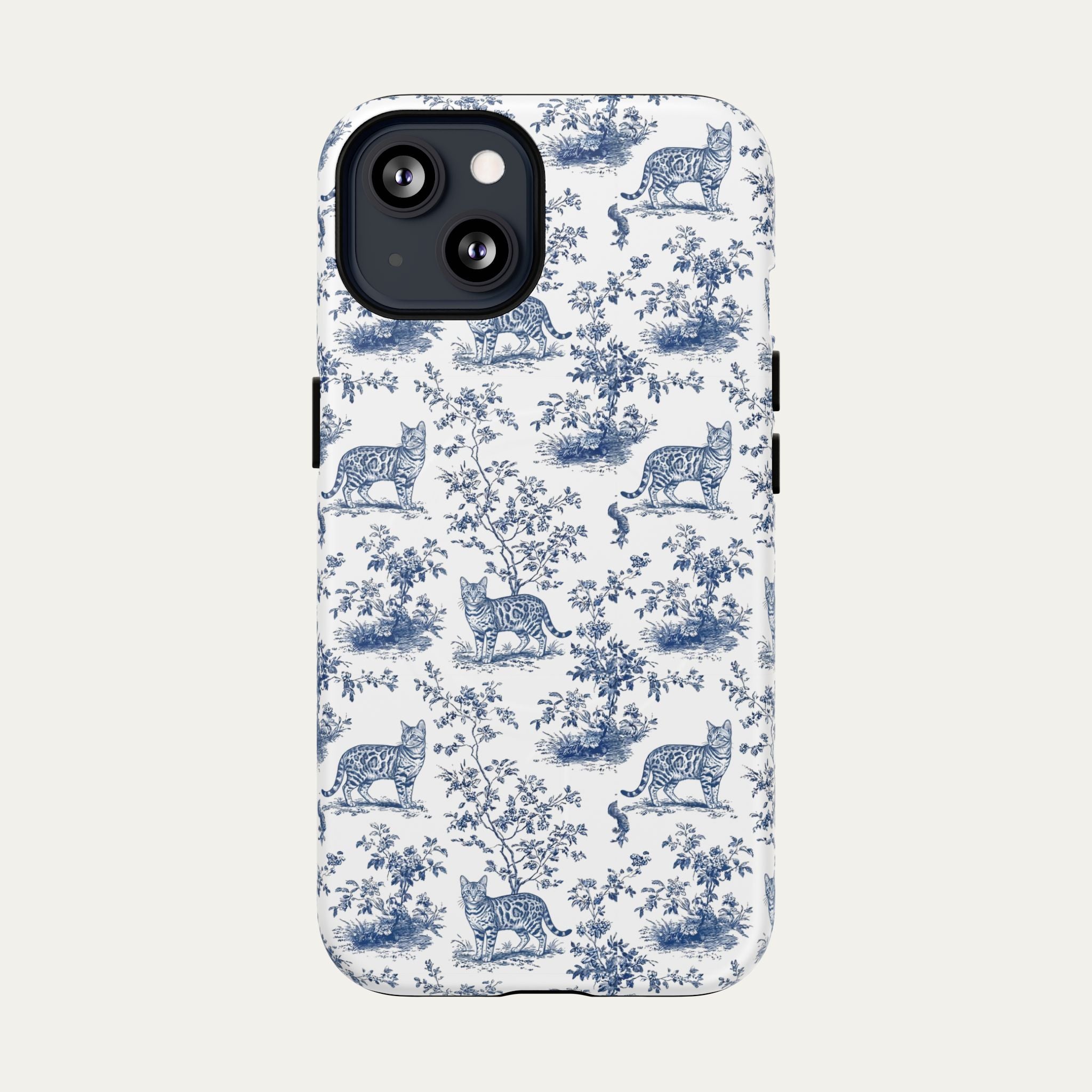Bengal Cat Blue Toile Phone case