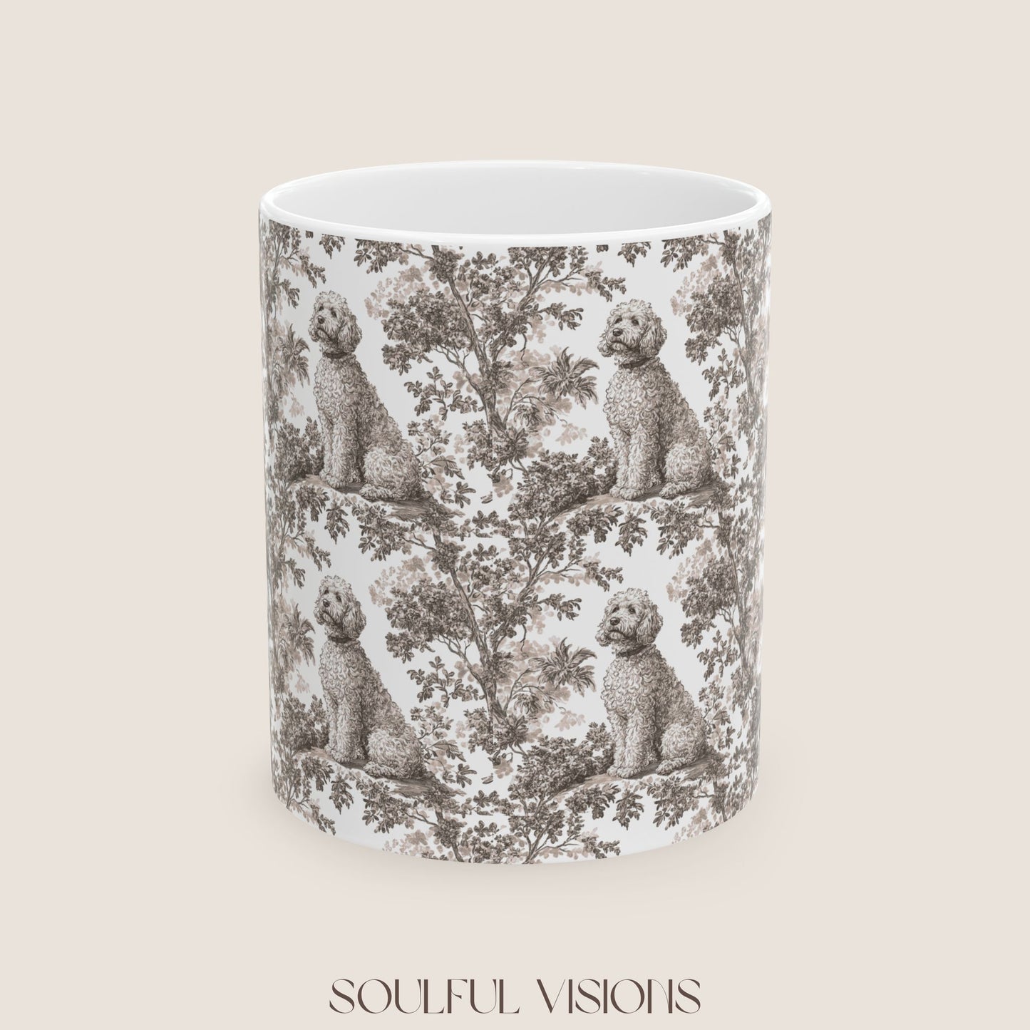 Goldendoodle Toile De Jouy Mug