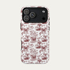 Chihuahua Longhaired Burgundy Toile phone Case