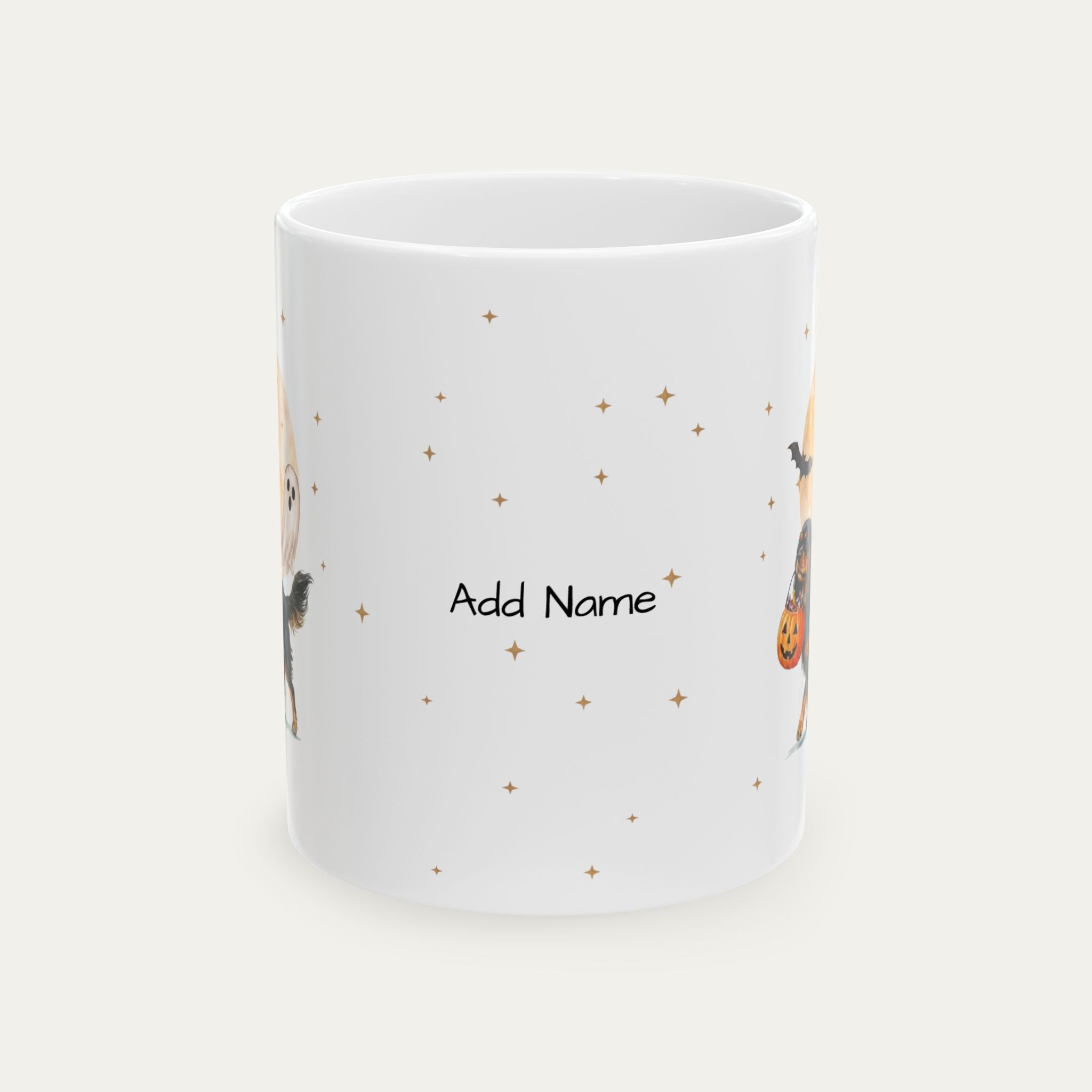 Custom Cavalier Spaniel Black and Tan Halloween mug
