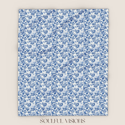 Maltese French Toile De Jouy Blanket