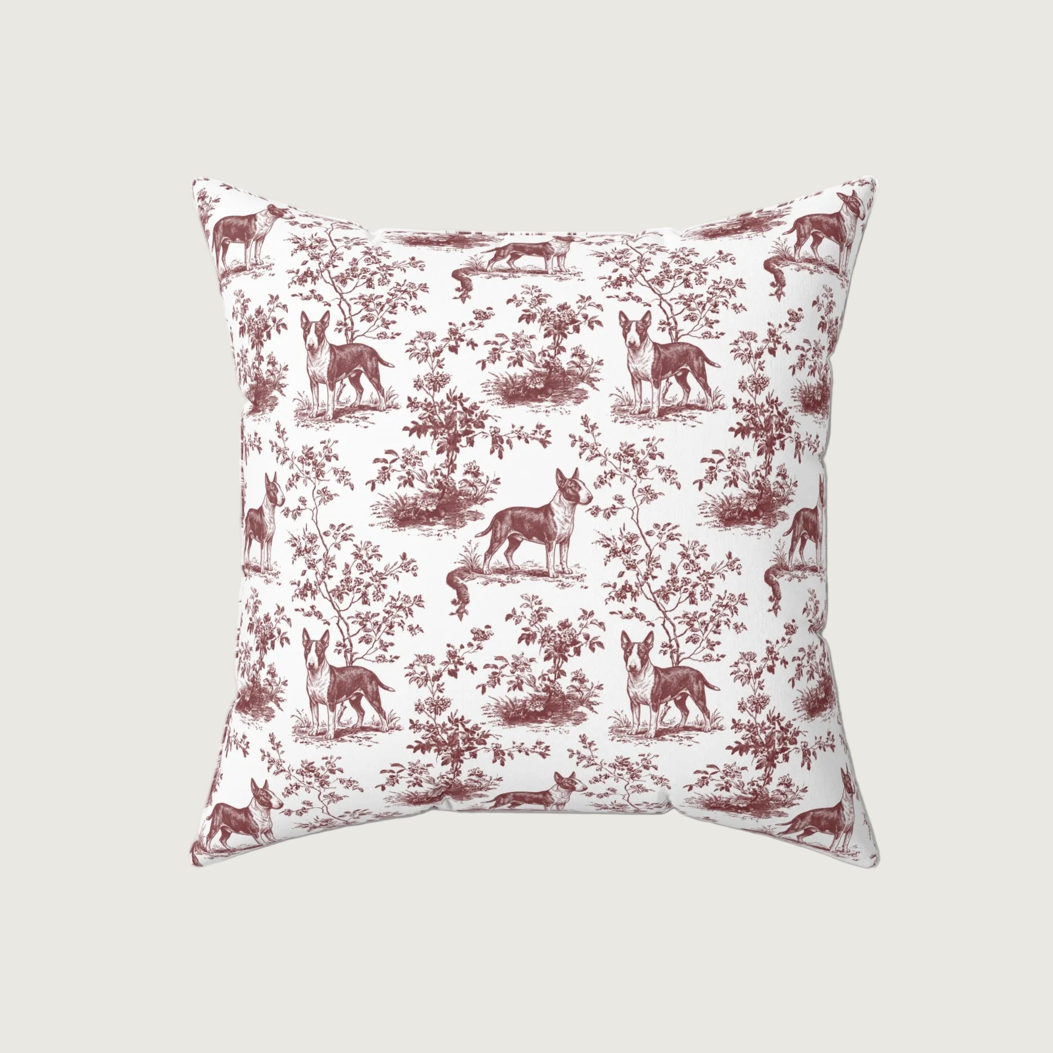 Dog Burgundy French Toile Pillow