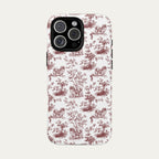 Pekingese Burgundy Toile phone Case