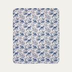 Border Collie  Toile De Jouy Fleece Blanket