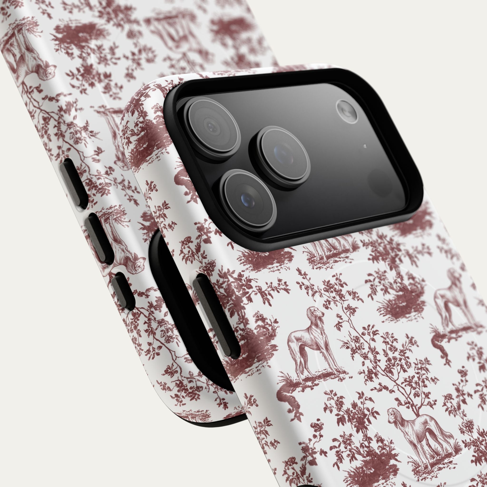 Saluki Burgundy Toile phone Case