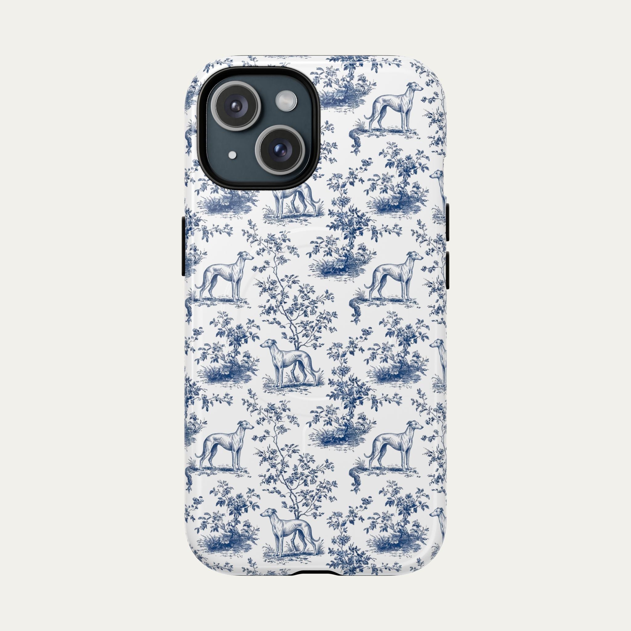 Greyhound Blue Toile Phone case