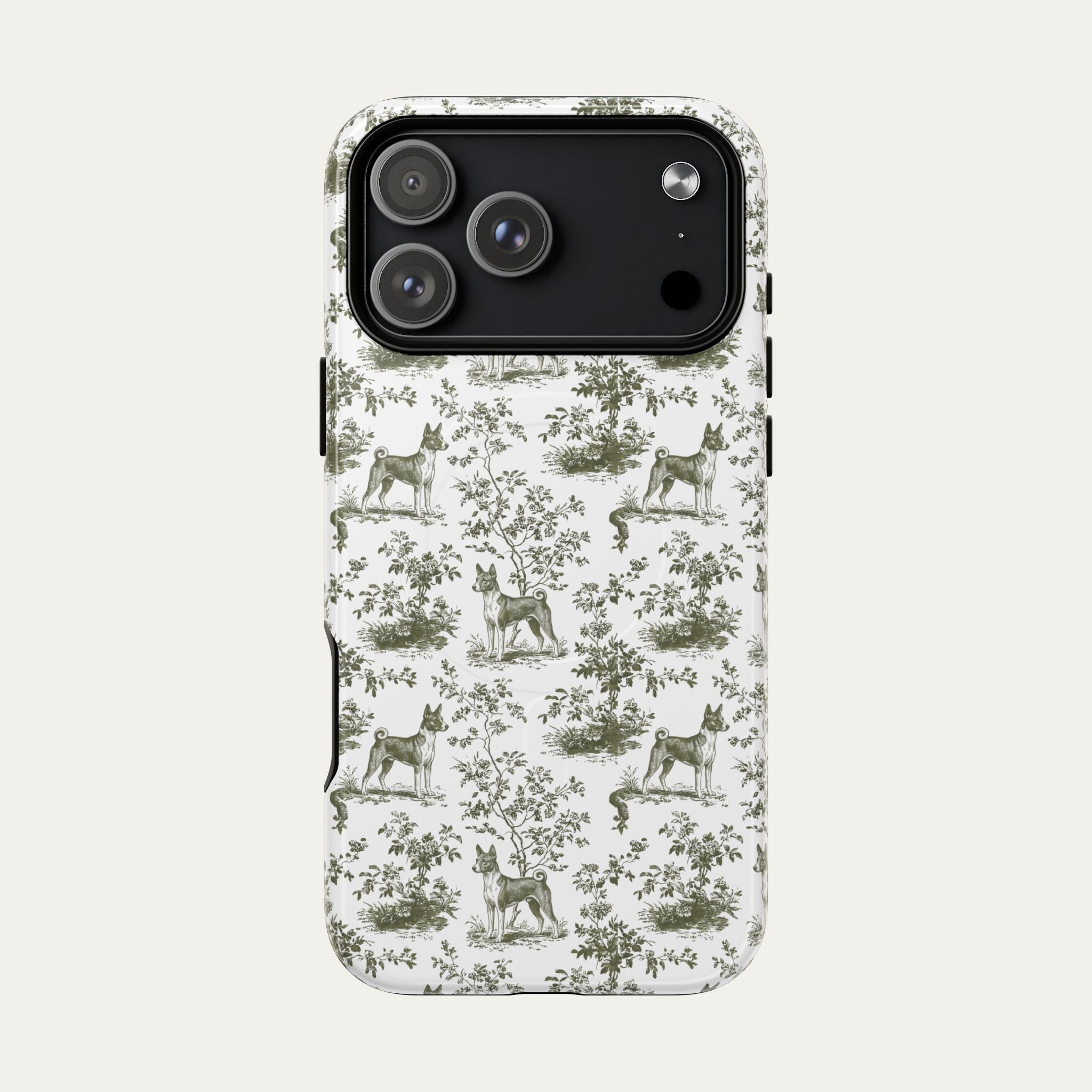 Basenji Sage Green Toile phone Case