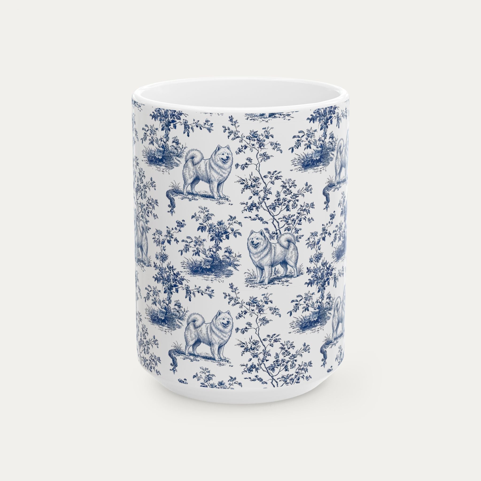 Samoyed Blue Toile Mug