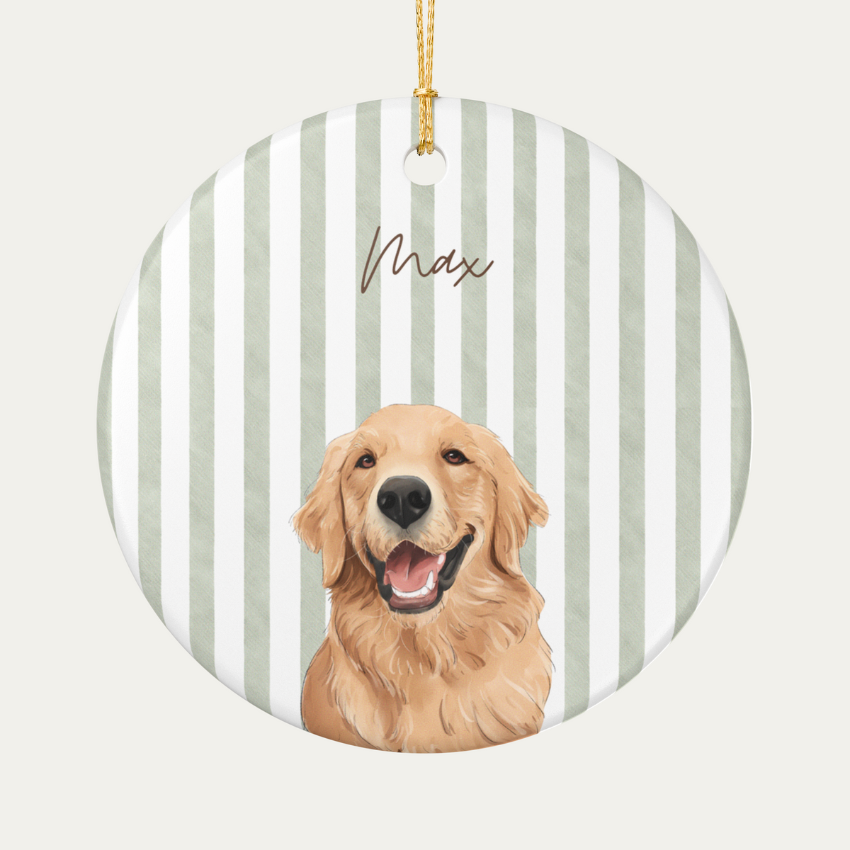 Custom Watercolor Dog Ornament
