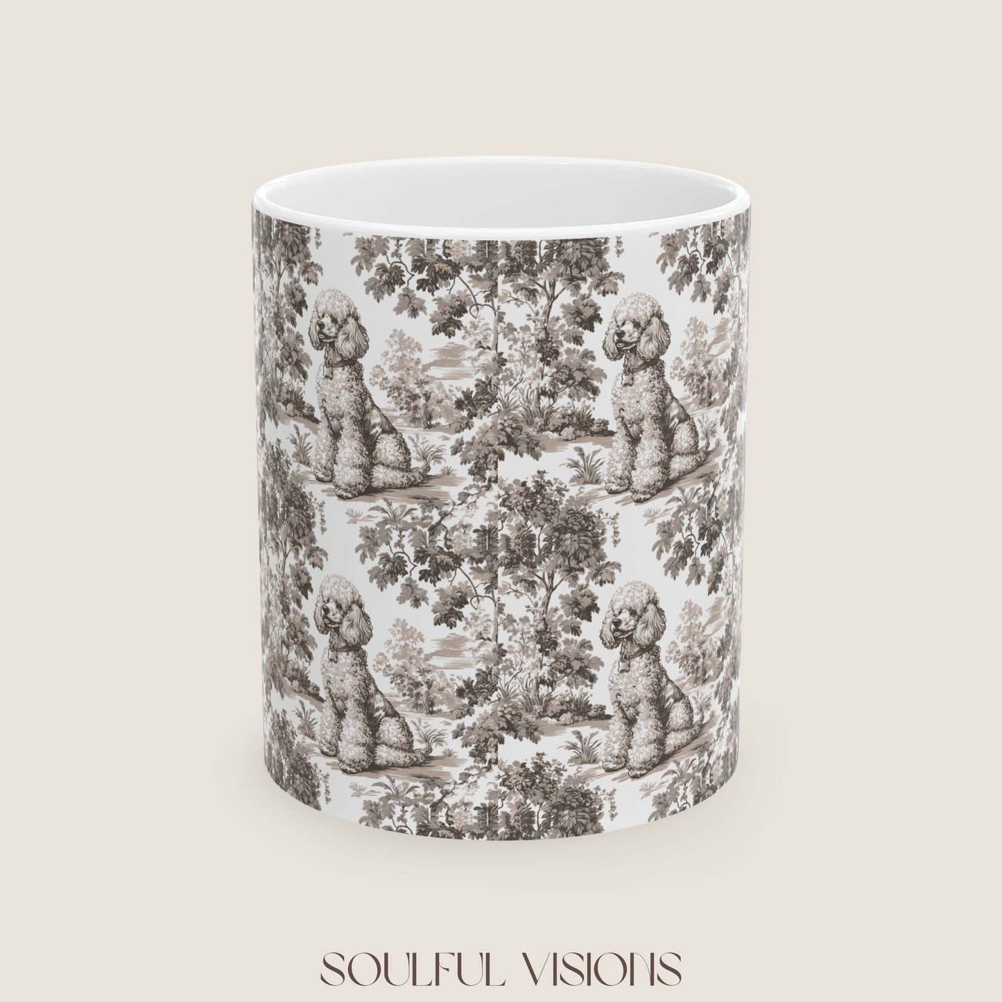 Poodle Toile De Jouy Mug