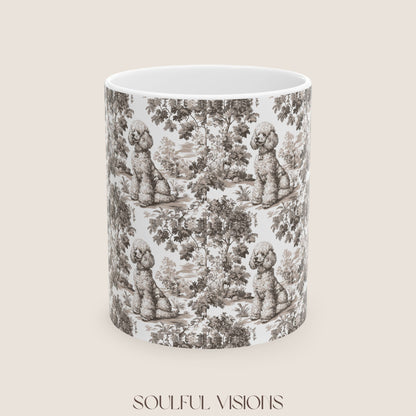 Poodle Toile De Jouy Mug