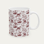 Australian Shepherd Burgundy Toile Mug